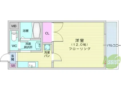 サント・ネージュ(1K/5階)の間取り写真