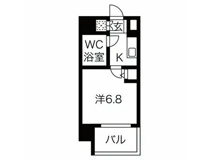 フォーリアライズ難波フィデル(1K/9階)の間取り写真