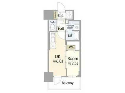 エスリード池下レスティア(1DK/10階)の間取り写真