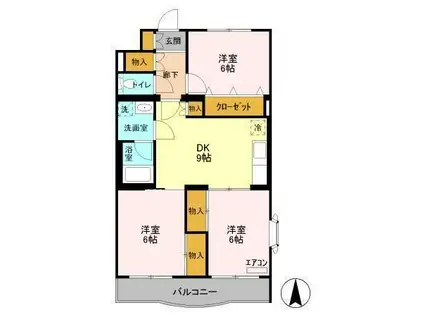 プラムマンション(3DK/3階)の間取り写真