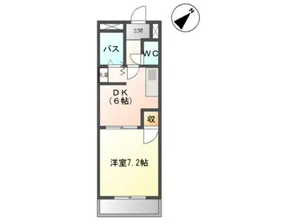 メルクーリオ(1DK/1階)の間取り写真