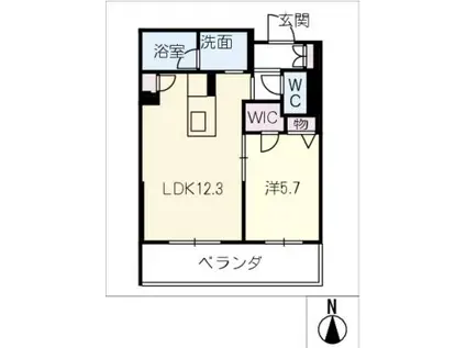 アヴェニール雄飛ヶ丘(1LDK/1階)の間取り写真