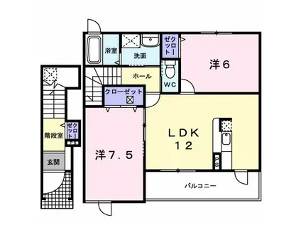 メゾンドカルム(2LDK/2階)の間取り写真