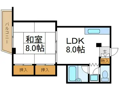 アーバンハウス松本(1LDK/4階)の間取り写真