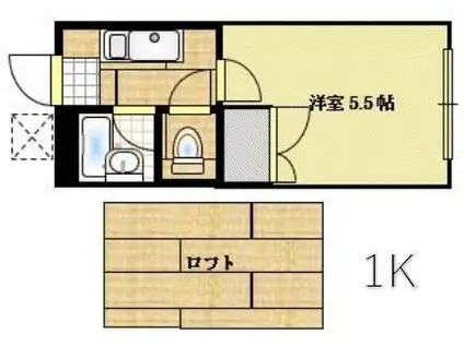 プラザドゥオーロラA(1K/2階)の間取り写真