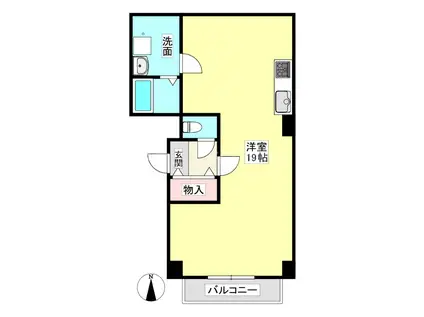 アーバンハイツウインド(ワンルーム/4階)の間取り写真