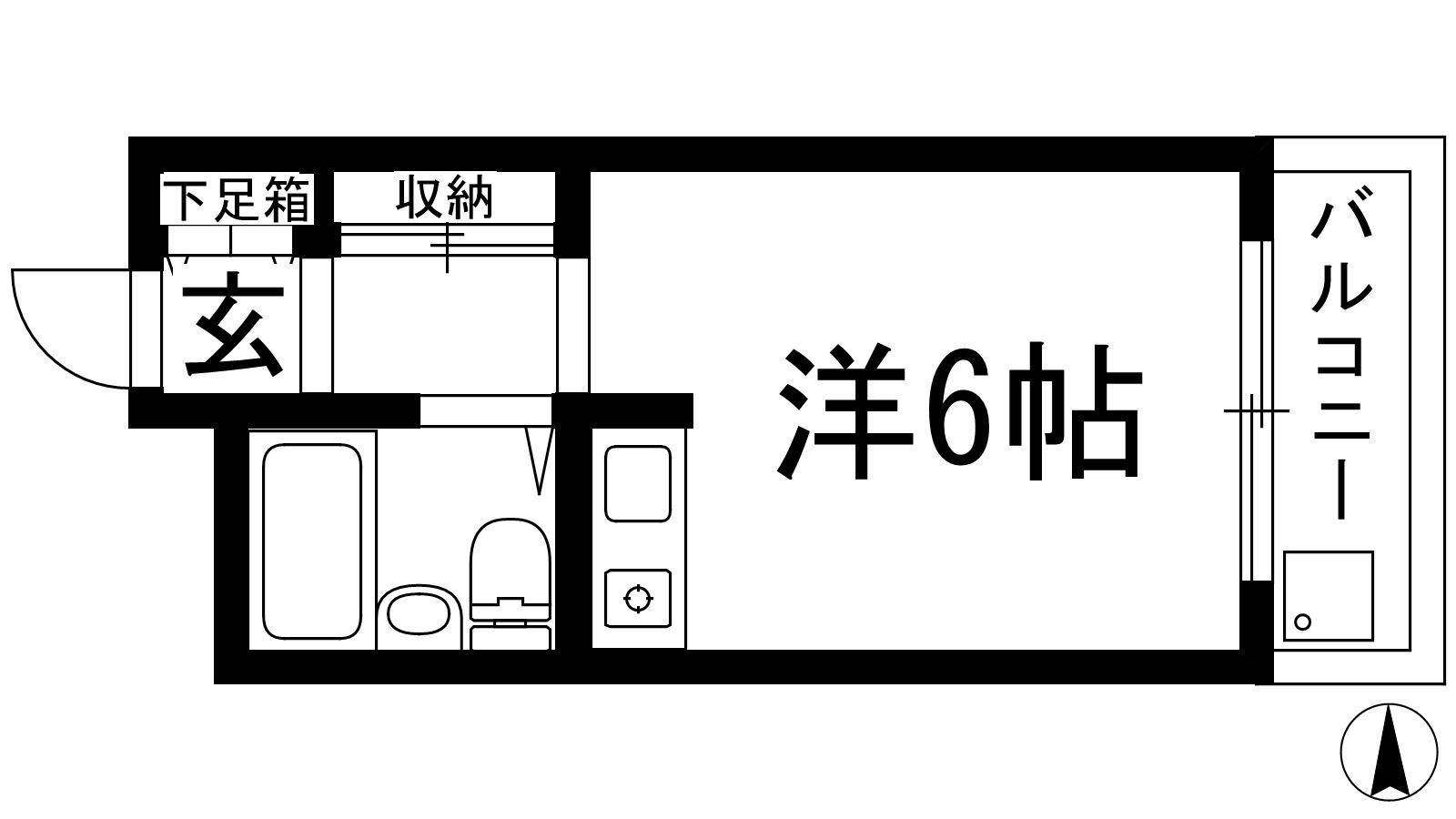 スマイルヴィラ門戸(ワンルーム/3階)の間取り写真