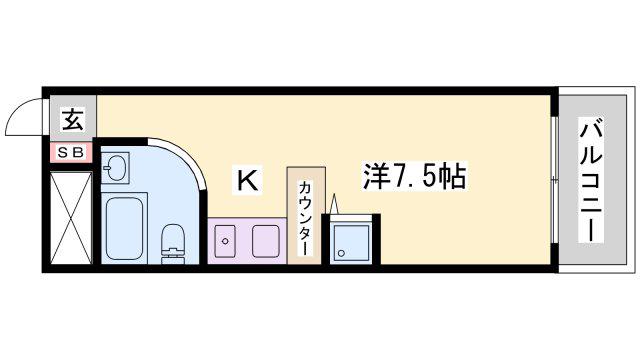 ラ・パルフェド・アフェール(ワンルーム/9階)の間取り写真