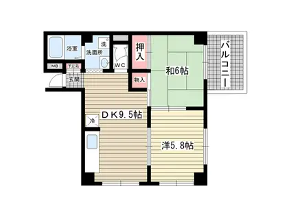 FMロッカ-(2DK/3階)の間取り写真