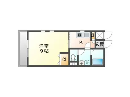 コージーヒル塩屋(1K/2階)の間取り写真