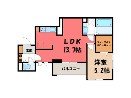 LA MAISON 本町(1LDK/2階)の間取り写真