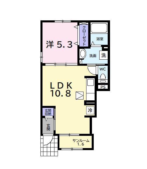 サンヴェール 蔵波 3(1LDK/1階)の間取り写真