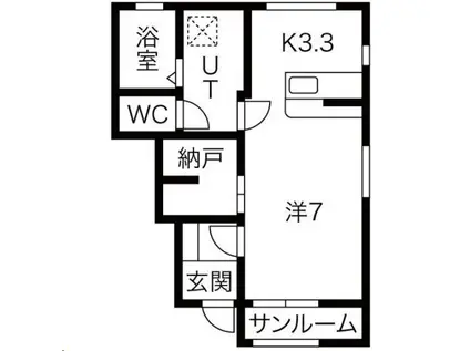 BACCHUS(1SK/1階)の間取り写真