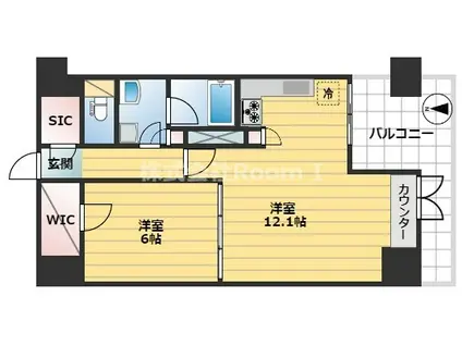 プライムアーバン堺筋本町(1LDK/5階)の間取り写真