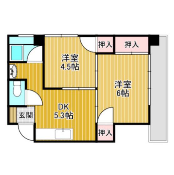 田中ビル(2DK/3階)の間取り写真