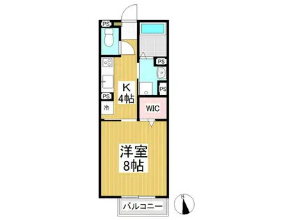 GRANDEUR Y(1K/1階)の間取り写真