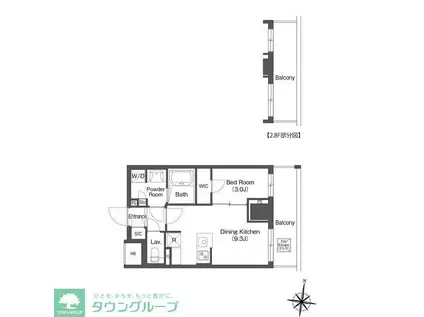 コンフォリア森下リバーサイド(1LDK/7階)の間取り写真