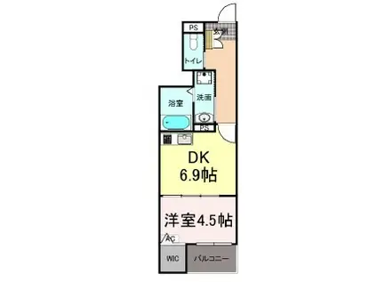 ナディア A(1DK/1階)の間取り写真