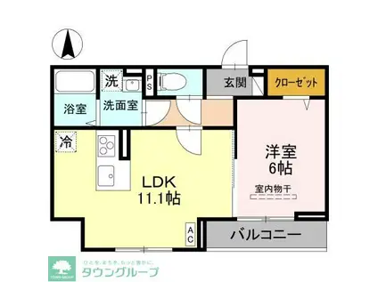 D-ROOM春日部南一丁目(1LDK/2階)の間取り写真