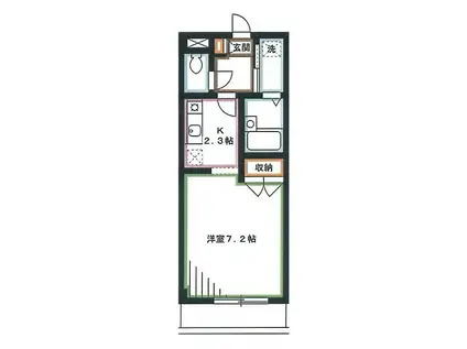 SUCRE吉祥寺(1K/3階)の間取り写真