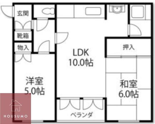 アパルトマンK(2LDK/4階)の間取り写真