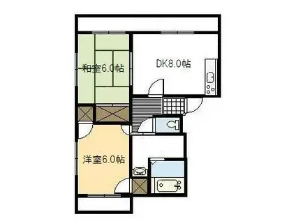 サンパティーク(2LDK/3階)の間取り写真