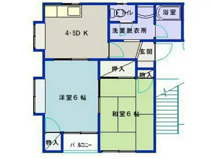 ミントハウス宇品(2DK/2階)の間取り写真