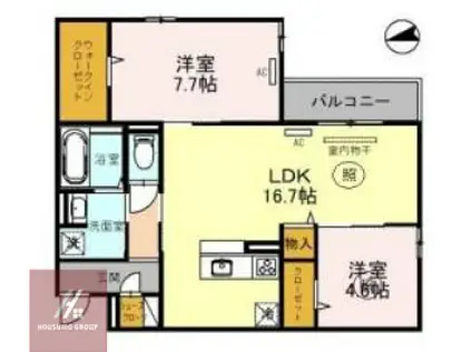 MAISON DE ESPOIR永田(2LDK/2階)の間取り写真