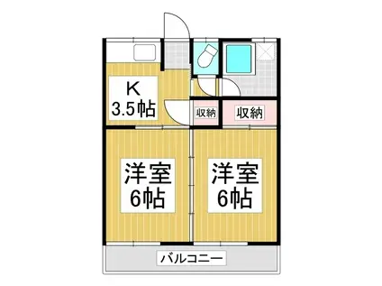 アパート白山(2K/2階)の間取り写真