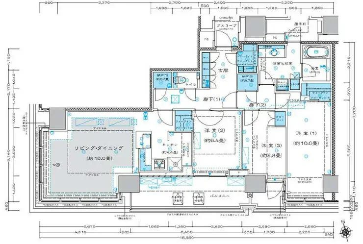 プラウドタワー芝浦 32階階 間取り