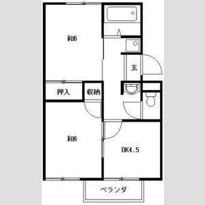 フローレス篠木(2DK/2階)の間取り写真