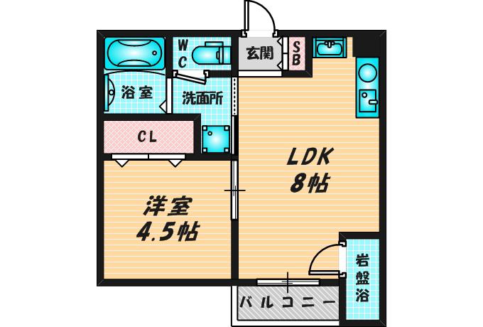メゾンDEソレイユ(1LDK/1階)の間取り写真