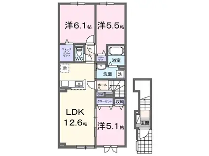ラピス・ラズリ(3LDK/2階)の間取り写真