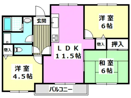 セントポリス(3LDK/3階)の間取り写真