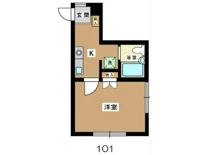 インペリオ田園調布(1K/1階)の間取り写真