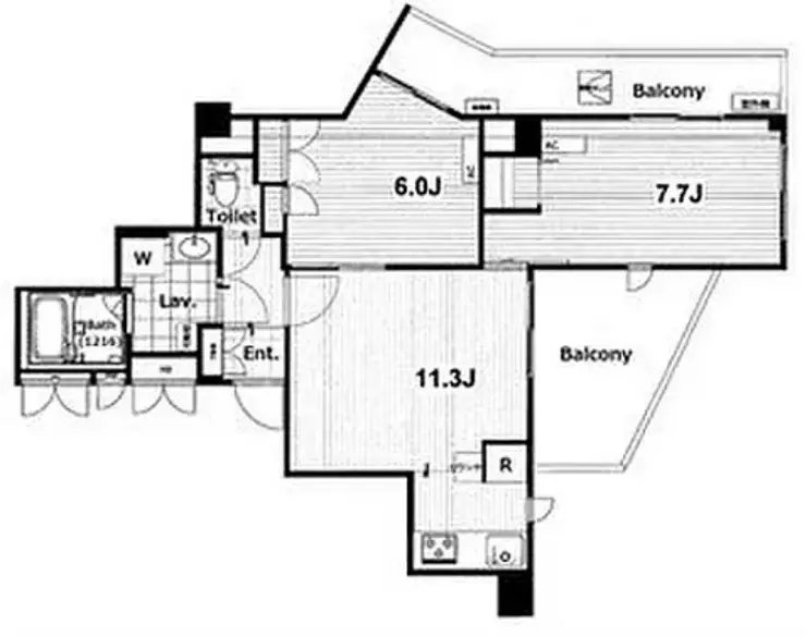 セルベコート立川 2階階 間取り