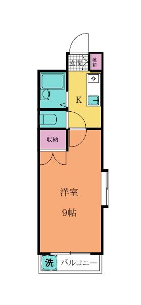 ウインズ浅香I・II(1K/5階)の間取り写真