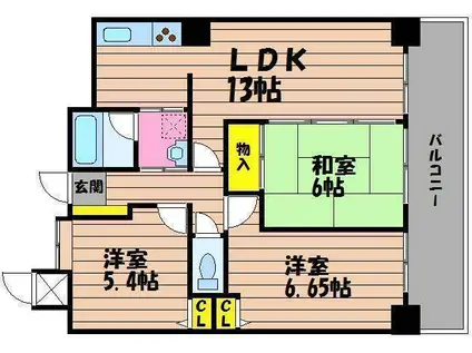 アーバンビュー倉敷(3LDK/5階)の間取り写真