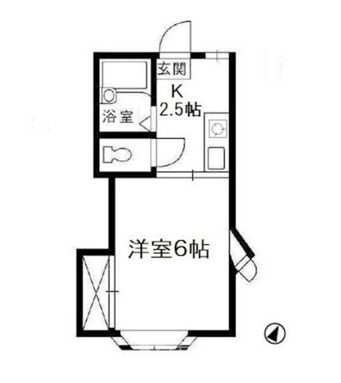 ロマーナ中庄(1K/2階)の間取り写真