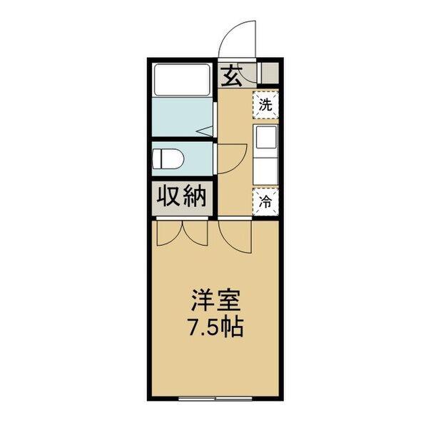 ウィンミルNO6(1K/1階)の間取り写真