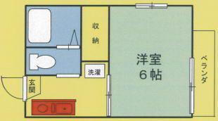 メゾンソレイユ第2(1K/1階)の間取り写真