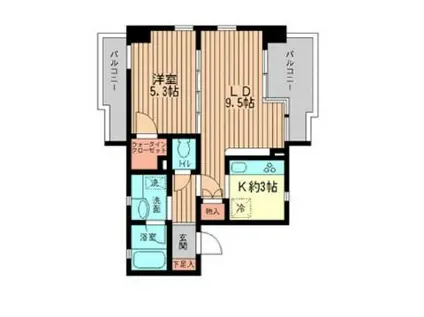 クラージュKAMAKURAYA(1LDK/3階)の間取り写真