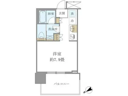 BRILLIA TOWER 浜離宮 ブリリアタワー浜離宮(ワンルーム/6階)の間取り写真