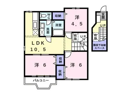 ラ・ボンヌ・シャンス.II(3LDK/2階)の間取り写真