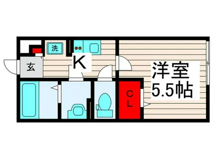 グレイス高野II(1K/1階)の間取り写真