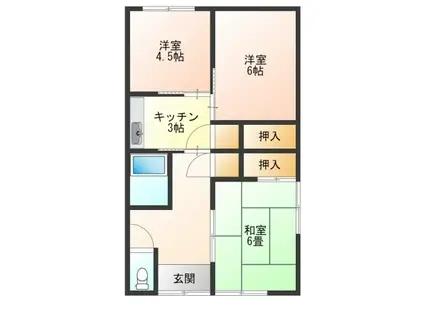 佐藤アパート(3K/1階)の間取り写真