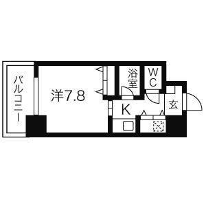 AXIS桜通内山(1K/9階)の間取り写真