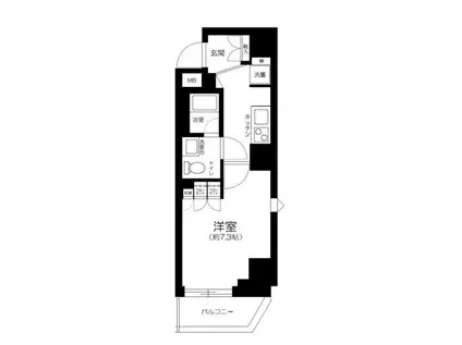 グランジット中目(1K/2階)の間取り写真