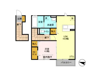 FRAISEII(1LDK/2階)の間取り写真