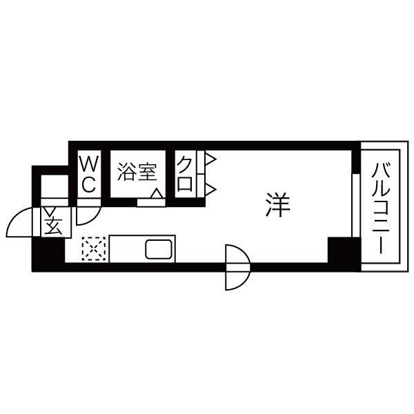 メゾンクレスト元町(ワンルーム/1階)の間取り写真